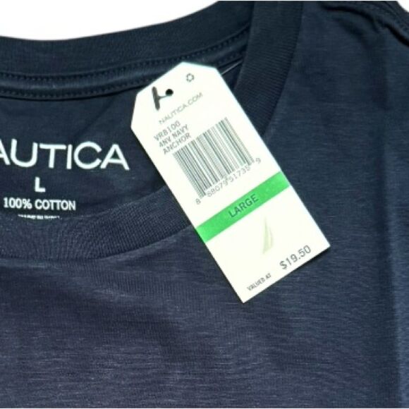 Nautica Blue Short Sleeve Tee 4NV Navy Crew Neck T-Shirt Men’s Size Large - Picture 4 of 6